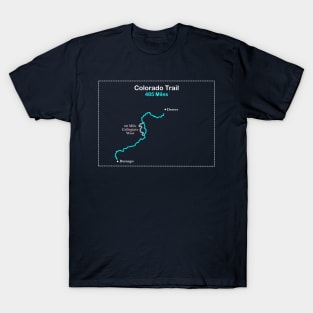 Route Map of the Colorado Trail for Hikers T-Shirt